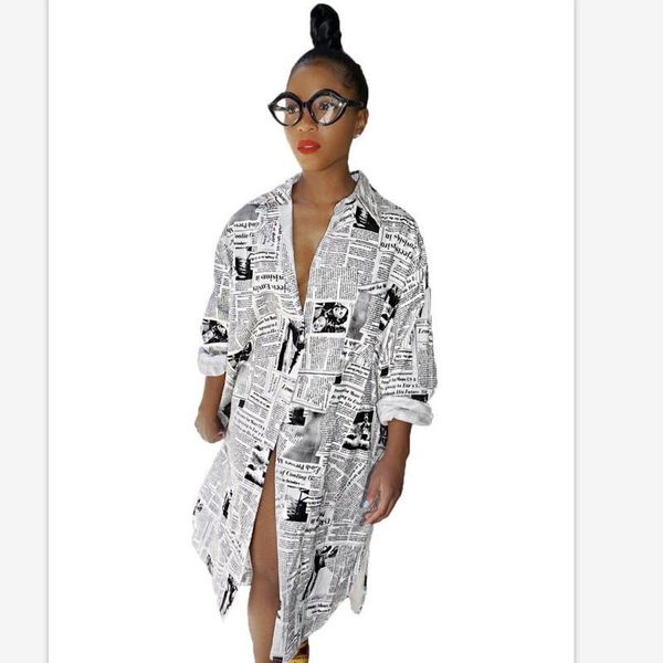 casual dresses autumn long sleeve women dress turn down collar midi spaper print dcx047, Black;gray
casual dresses autumn long sleeve women dress turn down collar midi spaper print dcx047, Black;gray