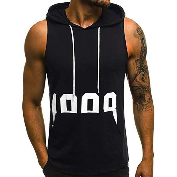 fashion vest 2021 men's printed sleeveless sports fitness hooded, Black;white
fashion vest 2021 men's printed sleeveless sports fitness hooded, Black;white