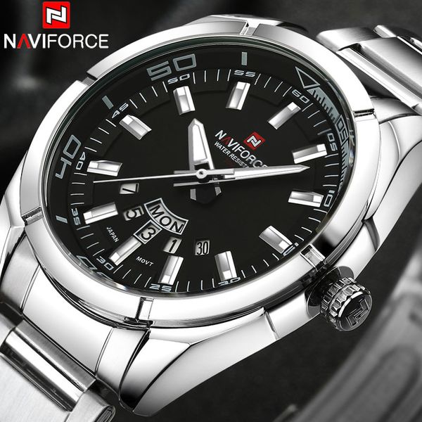 naviforce brand men watches business quartz watch mens stainless steel band 30m waterproof date wristwatches relogio masculinog, Slivery;brown
naviforce brand men watches business quartz watch mens stainless steel band 30m waterproof date wristwatches relogio masculinog, Slivery;brown