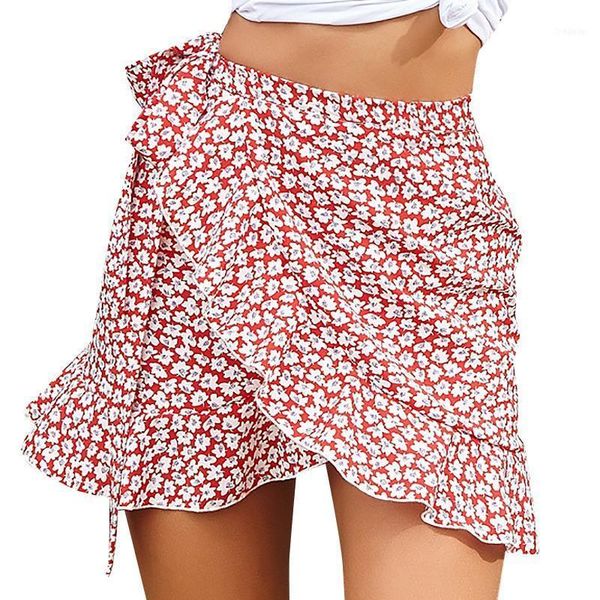 mini skirts women summer ruffle high waist bow tie skirt print skirts1, Black 
mini skirts women summer ruffle high waist bow tie skirt print skirts1, Black