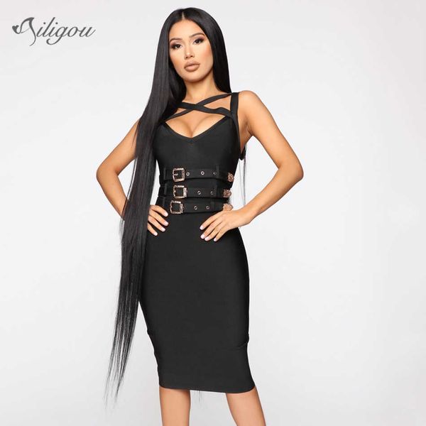 summer women's bandage dress celebrity party bodycon sling sleeveless v-neck metal belt vestidos 210527, Black;gray
summer women's bandage dress celebrity party bodycon sling sleeveless v-neck metal belt vestidos 210527, Black;gray