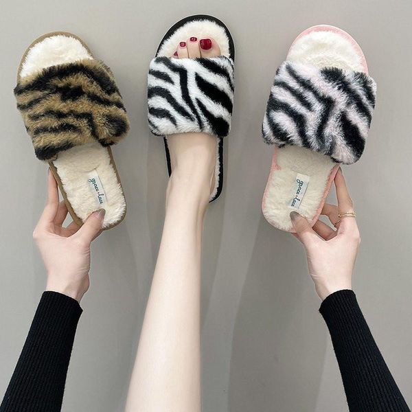 slippers cootelili women home with faux fur 2021 fashion flat shoes zebra pattern for woman flats basic slipper 36-41, Black
slippers cootelili women home with faux fur 2021 fashion flat shoes zebra pattern for woman flats basic slipper 36-41, Black