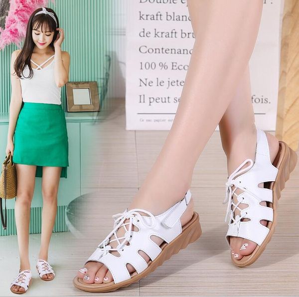 genuine leather women sandals shoes woman lace-up wedge ladies beach summer slingback students flipflops, Black
genuine leather women sandals shoes woman lace-up wedge ladies beach summer slingback students flipflops, Black