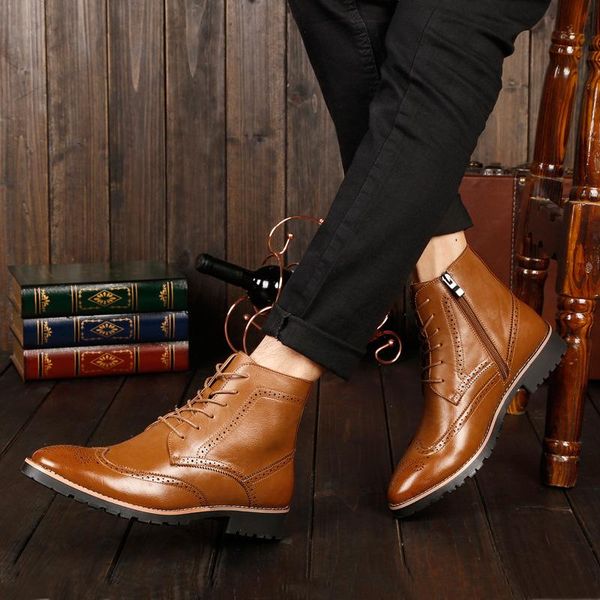 boots pjcmg arrivale spring/autumn genuine leather handmade solid lace-up pointed toe zip oxford dress for men, Black
boots pjcmg arrivale spring/autumn genuine leather handmade solid lace-up pointed toe zip oxford dress for men, Black