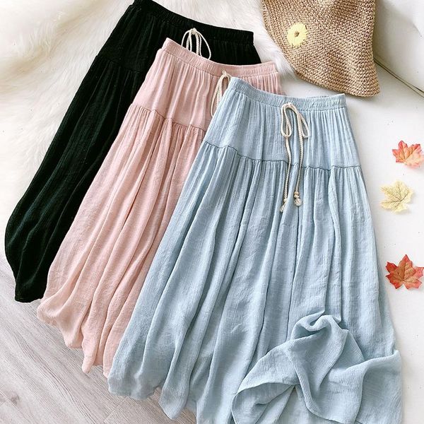 korean style long womens skirts a line spring summer blue white black high waist sun school midi pleated
korean style long womens skirts a line spring summer blue white black high waist sun school midi pleated