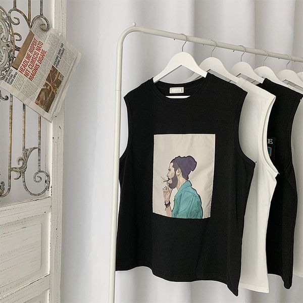 summer sports waistcoat men' fashion brand ins wear trend versatile street sleeveless cantilevered t-shirt, White;black
summer sports waistcoat men' fashion brand ins wear trend versatile street sleeveless cantilevered t-shirt, White;black