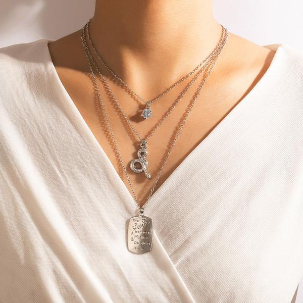 pendant necklaces charms snake necklace for women creativity geometry heart letter rhinestone silver color jewelry collar 18754
pendant necklaces charms snake necklace for women creativity geometry heart letter rhinestone silver color jewelry collar 18754