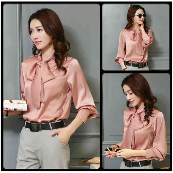 luxury slim silk bow shirts blouses women's fashion long sleeve scarf tie neck elegant ladies designer shirt casual office shirts, White
luxury slim silk bow shirts blouses women's fashion long sleeve scarf tie neck elegant ladies designer shirt casual office shirts, White