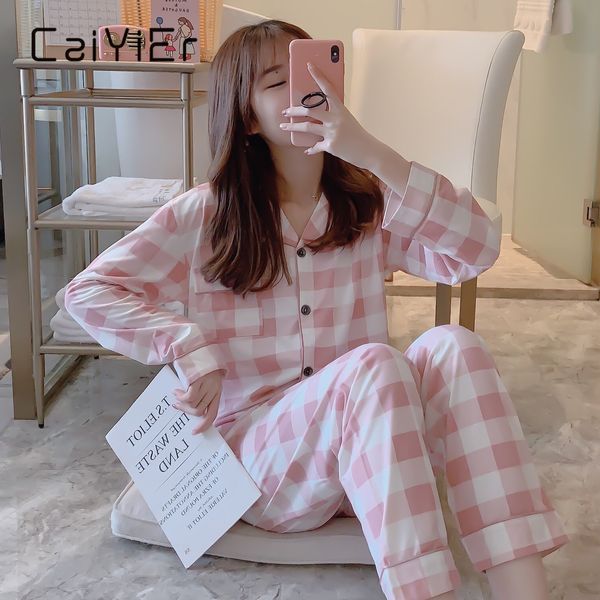 caiyier autumn winter new sleepwear set women turn-down collar pajamas cute cartoon pattern button pants leisure home wear, Black;red
caiyier autumn winter new sleepwear set women turn-down collar pajamas cute cartoon pattern button pants leisure home wear, Black;red