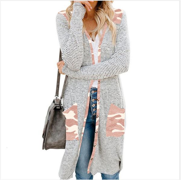 knits womens striped cardigan jacket single breasted leopard pocket sweater coats ladies of the most size kitted outerwear, White
knits womens striped cardigan jacket single breasted leopard pocket sweater coats ladies of the most size kitted outerwear, White