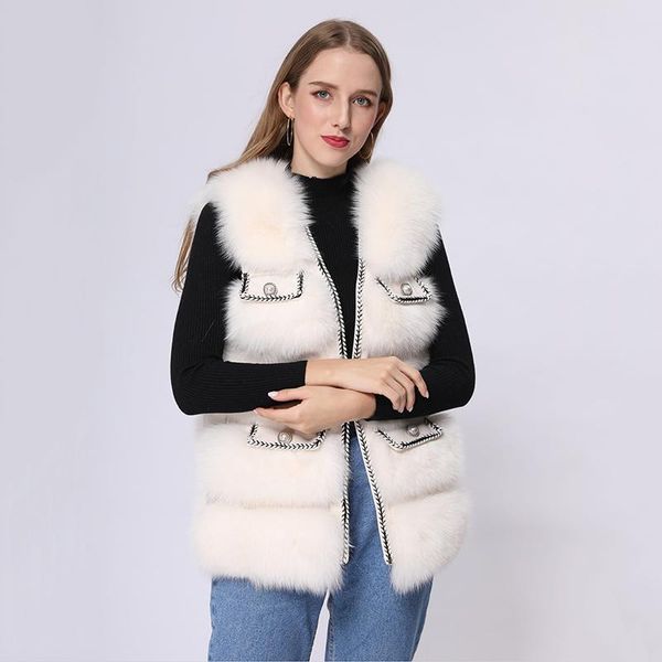 women's fur & faux real vest white plush winter ladies short fashion elegant korean style women coat mjf-fv-09, Black
women's fur & faux real vest white plush winter ladies short fashion elegant korean style women coat mjf-fv-09, Black