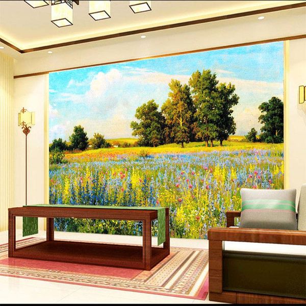 wallpapers customized mural wallpaper 3d hand-painted scenery with flowers grasses trees behind tv sofa bed as background in living room
wallpapers customized mural wallpaper 3d hand-painted scenery with flowers grasses trees behind tv sofa bed as background in living room