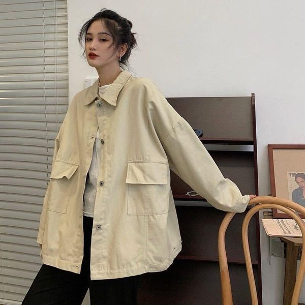 women's jackets casual jacket couple windbreaker loose street denim 2021 spring and autumn solid color all-match women female, Black;brown
women's jackets casual jacket couple windbreaker loose street denim 2021 spring and autumn solid color all-match women female, Black;brown