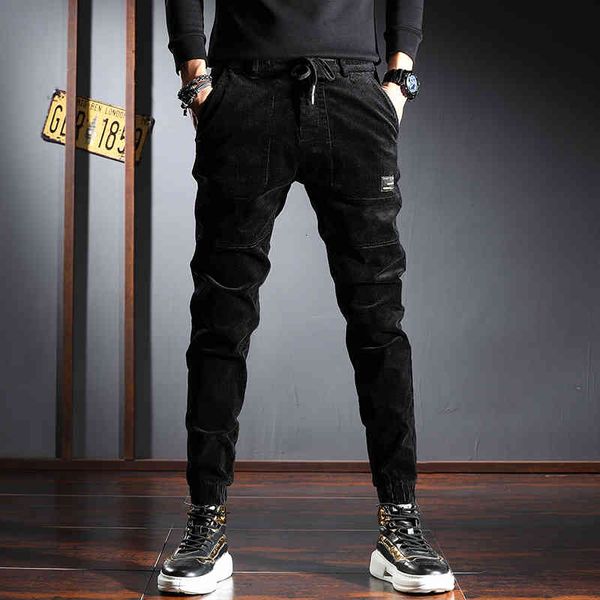 jeans autumn newly designer fashion men jeans casual corduroy cargo pants streetwear elastic waist hip hop joggers harem trousers, Blue
jeans autumn newly designer fashion men jeans casual corduroy cargo pants streetwear elastic waist hip hop joggers harem trousers, Blue
