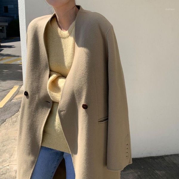 women's wool & blends women trench long coat 2021 winter spring sleeve belt coats office ladies solid slim overcoat outwear abrigo muje, Black
women's wool & blends women trench long coat 2021 winter spring sleeve belt coats office ladies solid slim overcoat outwear abrigo muje, Black