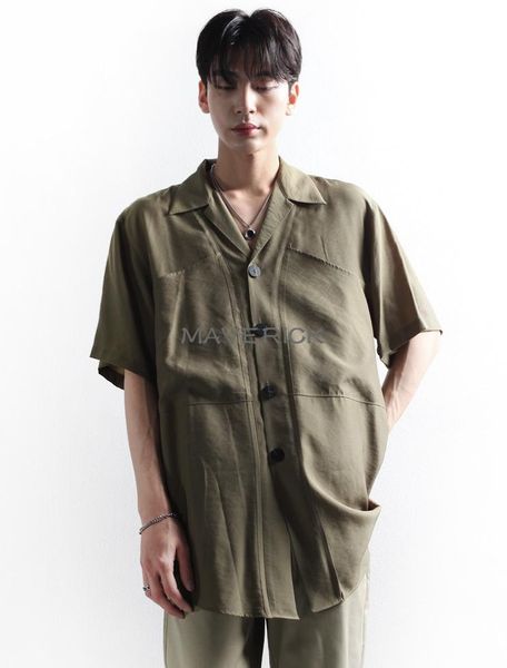 men's casual shirts japanese and korean style split short sleeve shirt in spring summer, White;black
men's casual shirts japanese and korean style split short sleeve shirt in spring summer, White;black