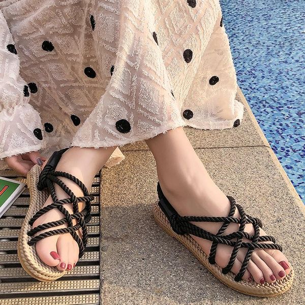 rimocy bohemian rope strap gladiator sandals women slip on comfortable flat heel shoes woman casual open toe beach sandalias, Black
rimocy bohemian rope strap gladiator sandals women slip on comfortable flat heel shoes woman casual open toe beach sandalias, Black
