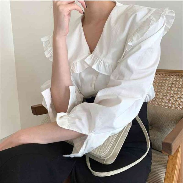 casual ruffles blouses solid chic office lady gentle shirts vintage women ol elegance loose all match clothe 210416, White
casual ruffles blouses solid chic office lady gentle shirts vintage women ol elegance loose all match clothe 210416, White