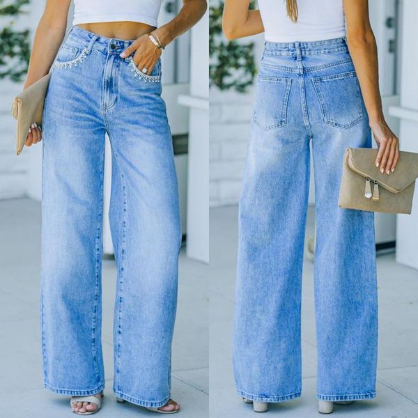 women's jeans high waist fashion 2021 autumn wide leg pants trousers female streetwear denim bagge mom woman, Blue
women's jeans high waist fashion 2021 autumn wide leg pants trousers female streetwear denim bagge mom woman, Blue