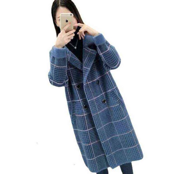 imitation mink coat women's sweater cardigan medium length 2021 autumn and winter thickened loose checked double-sided, Black
imitation mink coat women's sweater cardigan medium length 2021 autumn and winter thickened loose checked double-sided, Black