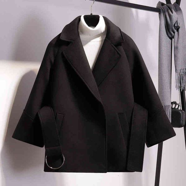 women's wool & blends irmã fara outono inverno mais tamanho feminino curto casaco de lã sólido turn-down colarinho solto cinto cas, Black
women's wool & blends irmã fara outono inverno mais tamanho feminino curto casaco de lã sólido turn-down colarinho solto cinto cas, Black