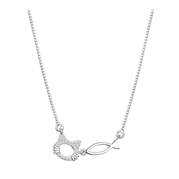 chains korean style clavicle chain luxury sweet cat and fish animal necklace friend couple gifts jewelry accessories colar masculino d, Silver
chains korean style clavicle chain luxury sweet cat and fish animal necklace friend couple gifts jewelry accessories colar masculino d, Silver