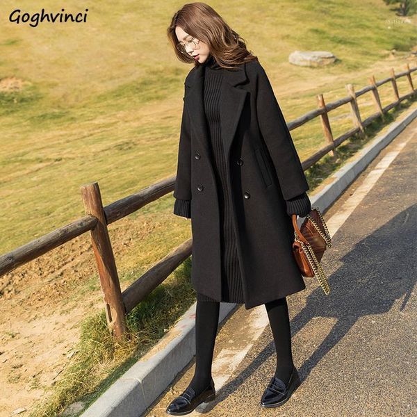 women's wool & blends women notched double-breasted black elegant h-line all-match office womens outwear winter fashion korean style ch
women's wool & blends women notched double-breasted black elegant h-line all-match office womens outwear winter fashion korean style ch
