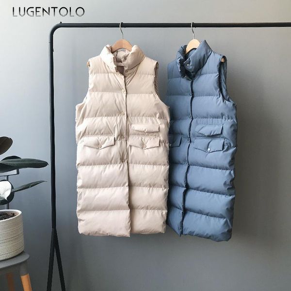 women's vests lugentolo women coat long vest autumn winter loose wearing jacket solid bread clothing fashion single-breasted pocket, Black;white
women's vests lugentolo women coat long vest autumn winter loose wearing jacket solid bread clothing fashion single-breasted pocket, Black;white