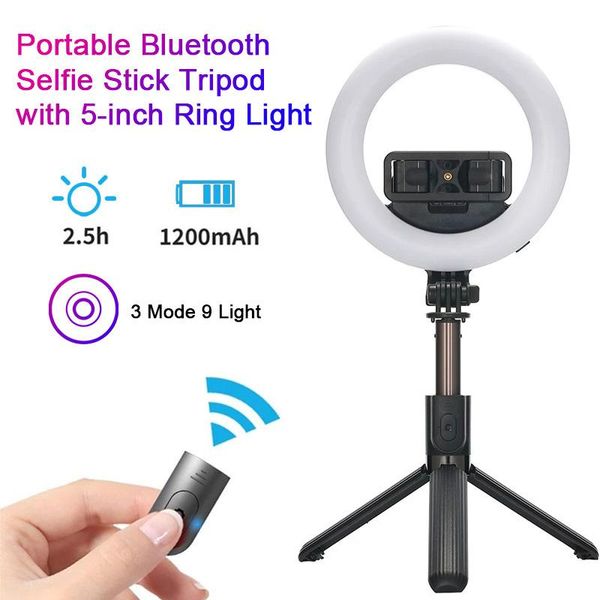 selfie monopods l07 wireless bluetooth stick foldable handheld remote shutter tripod with 5-inch led ring light for live stream make up
selfie monopods l07 wireless bluetooth stick foldable handheld remote shutter tripod with 5-inch led ring light for live stream make up