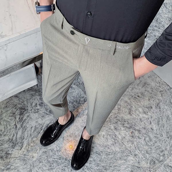 embroidery men's business dress pants autumn formal office social casual slim fit suit pants wedding streetwear trousers grey 210527, White;black
embroidery men's business dress pants autumn formal office social casual slim fit suit pants wedding streetwear trousers grey 210527, White;black