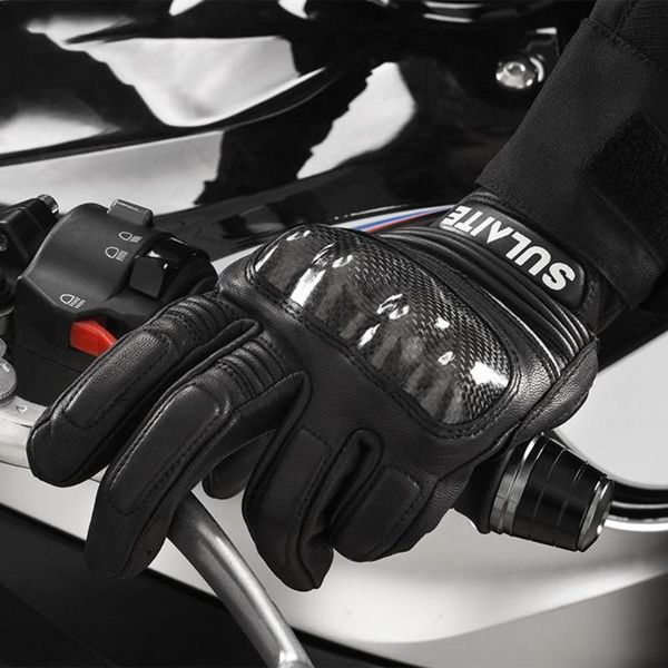 cycling gloves motorcycle sheepskin full finger carbon fiber breathable touchable screen with reflective strip, Black
cycling gloves motorcycle sheepskin full finger carbon fiber breathable touchable screen with reflective strip, Black