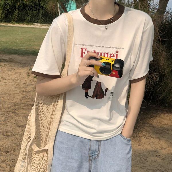 women's t-shirt short sleeve t-shirts women simple slim daily printed all-match o-neck females hipster soft tees students leisure, White
women's t-shirt short sleeve t-shirts women simple slim daily printed all-match o-neck females hipster soft tees students leisure, White