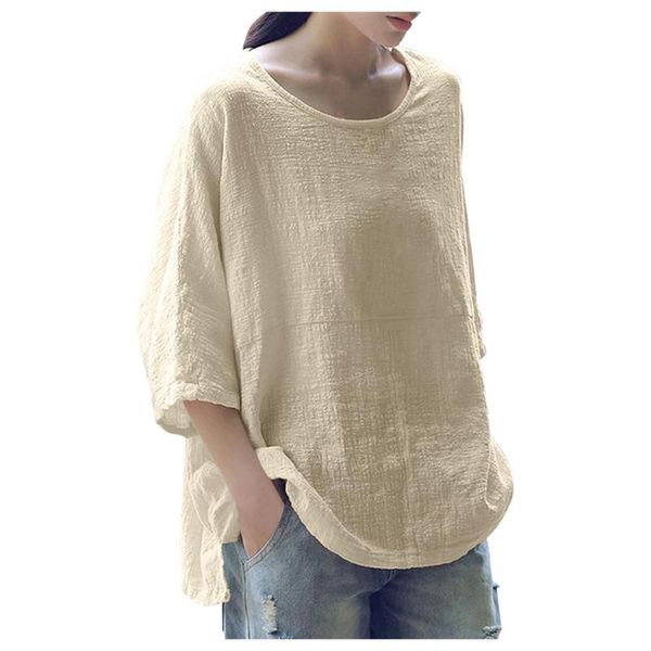 women's t-shirt women loost casual t-shirts fashion solid color cotton blend round neck sweatshirts three-quarter sleeve tee shirts#20, White
women's t-shirt women loost casual t-shirts fashion solid color cotton blend round neck sweatshirts three-quarter sleeve tee shirts#20, White