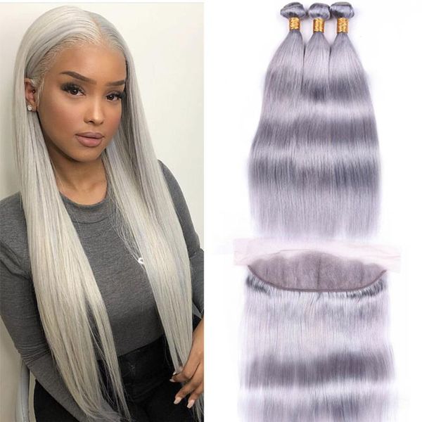 human hair bulks pre-colored straight grey bundles with frontal 13x4 lace closure remy brazilian, Black
human hair bulks pre-colored straight grey bundles with frontal 13x4 lace closure remy brazilian, Black