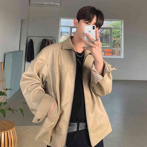 men's leather & faux new fake leather jacket solid color male motorcycle thin korean pdfm, Black 
men's leather & faux new fake leather jacket solid color male motorcycle thin korean pdfm, Black
