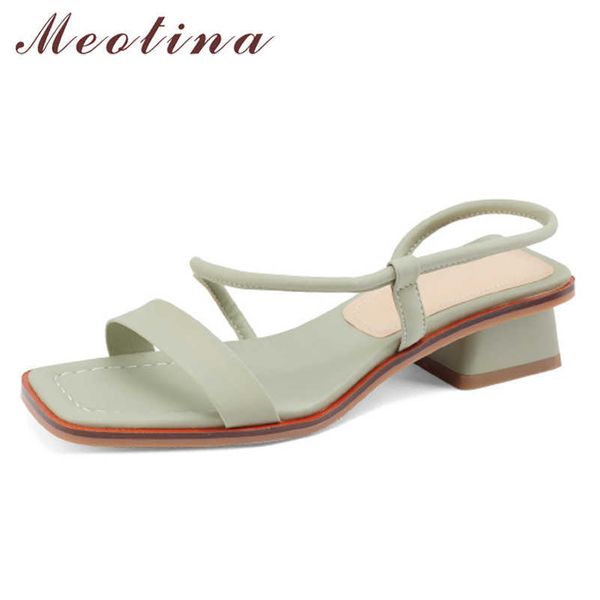 meotina sandals shoes women med heel narrow band sandals square toe chunky heel ladies footwear summer green 33-40 fashion 210608, Black
meotina sandals shoes women med heel narrow band sandals square toe chunky heel ladies footwear summer green 33-40 fashion 210608, Black