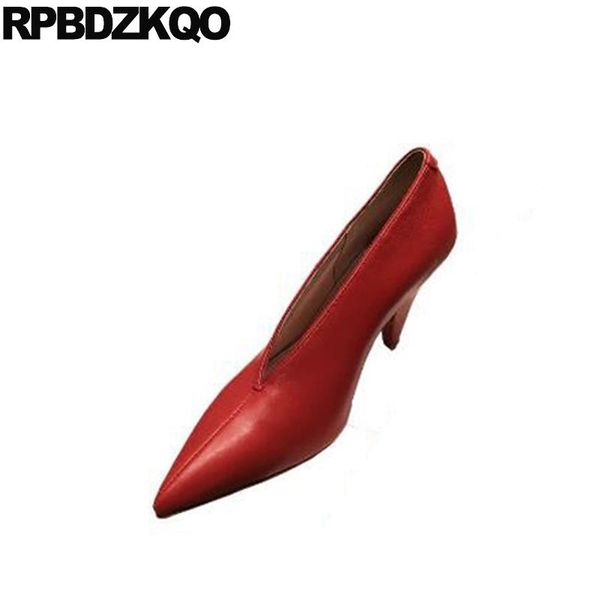 dress shoes designer red block italian beige pointed toe genuine leather heels ladies size 4 34 chunky slip on pumps 2021, Black 
dress shoes designer red block italian beige pointed toe genuine leather heels ladies size 4 34 chunky slip on pumps 2021, Black