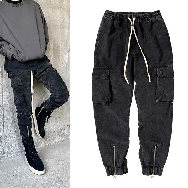men's pants askyurself junbu high street drawstring zipper quality tooling, Black
men's pants askyurself junbu high street drawstring zipper quality tooling, Black