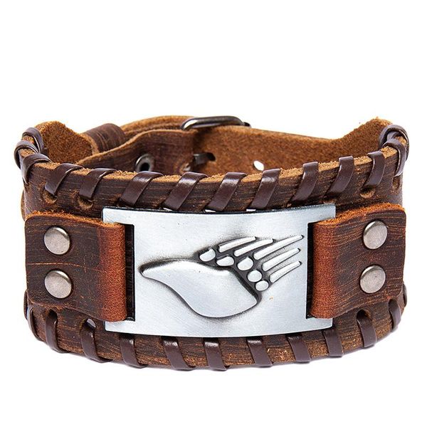 charm bracelets trendy wolf claw viking bracelet men's fashion leather woven accessories party jewelry hip hop, Golden;silver
charm bracelets trendy wolf claw viking bracelet men's fashion leather woven accessories party jewelry hip hop, Golden;silver