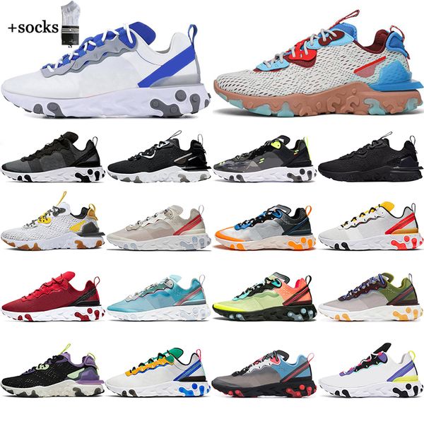 with socks 2021 react element 87 55 running shoes for men women white black sail royal tint blue desert sand mens runners breathable sports, White;red
with socks 2021 react element 87 55 running shoes for men women white black sail royal tint blue desert sand mens runners breathable sports, White;red