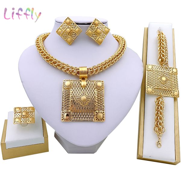 liffly dubai gold jewelry sets for women big necklace african beads jewelry set nigerian bridal wedding costume jewelry, Black
liffly dubai gold jewelry sets for women big necklace african beads jewelry set nigerian bridal wedding costume jewelry, Black