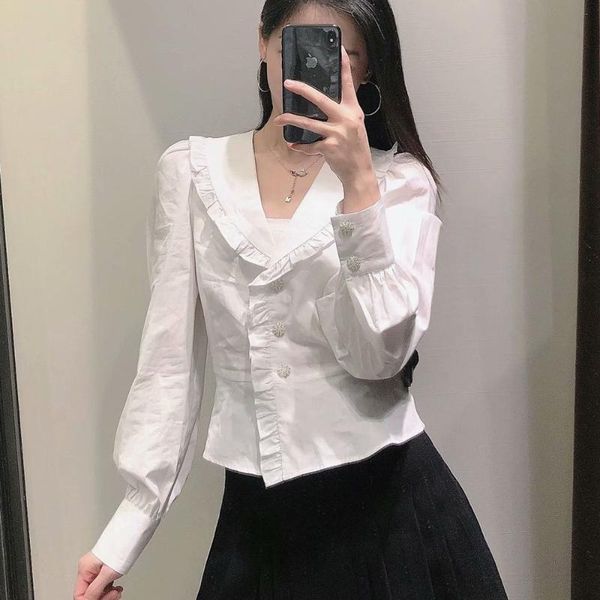 women's blouses & shirts 2021 spring jewelry decorative poplin white formal buttons woman shirt
women's blouses & shirts 2021 spring jewelry decorative poplin white formal buttons woman shirt