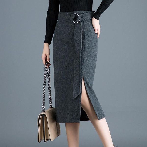 skirts black high waist skirt for women autumn winter woolen long saia side split sashes elegant slim warm ladies falda 5178
skirts black high waist skirt for women autumn winter woolen long saia side split sashes elegant slim warm ladies falda 5178
