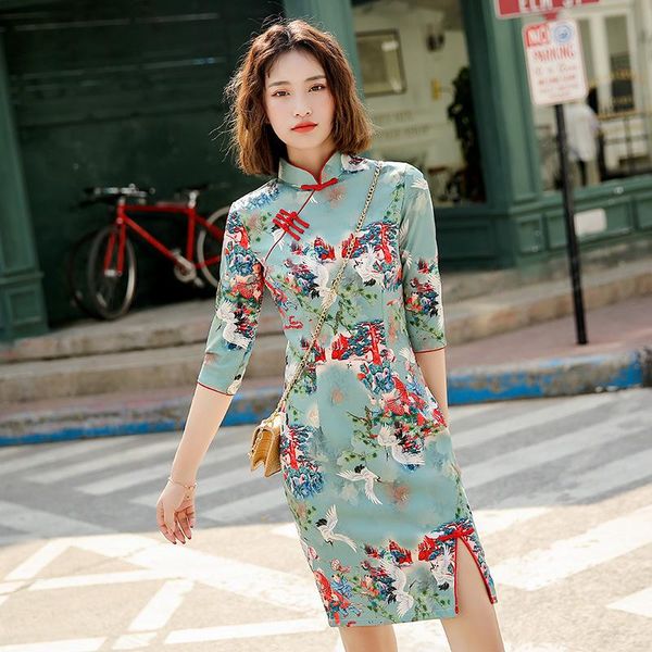 ethnic clothing women simple cheongsam mini floral print chinese qipao oriental elegant style dresses, Red
ethnic clothing women simple cheongsam mini floral print chinese qipao oriental elegant style dresses, Red