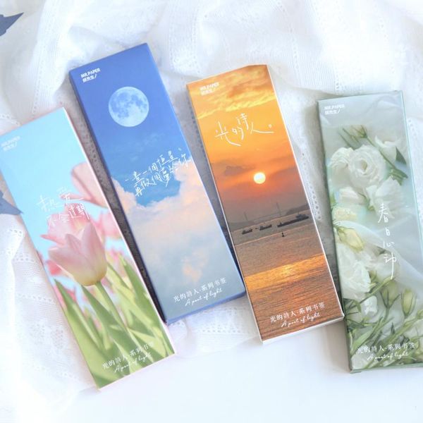 bookmark 30pcs/box poet of light series paper bookmarks for books/share/book markers/tab books/stationery
bookmark 30pcs/box poet of light series paper bookmarks for books/share/book markers/tab books/stationery