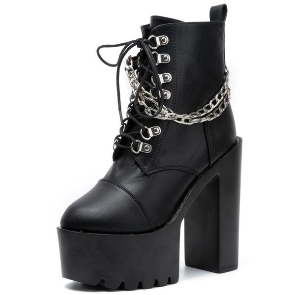 boots sarairis brand thick platform extreme high heels chains cool party ankle stylish winter shoes women, Black
boots sarairis brand thick platform extreme high heels chains cool party ankle stylish winter shoes women, Black