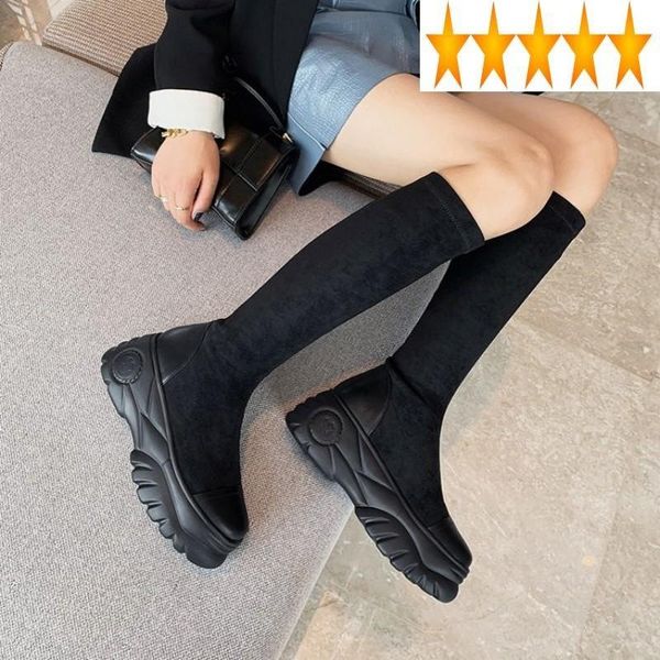 boots women knee autumn fashion solid color slip-on genuine leather shoes platform high heels winter flock black long
boots women knee autumn fashion solid color slip-on genuine leather shoes platform high heels winter flock black long