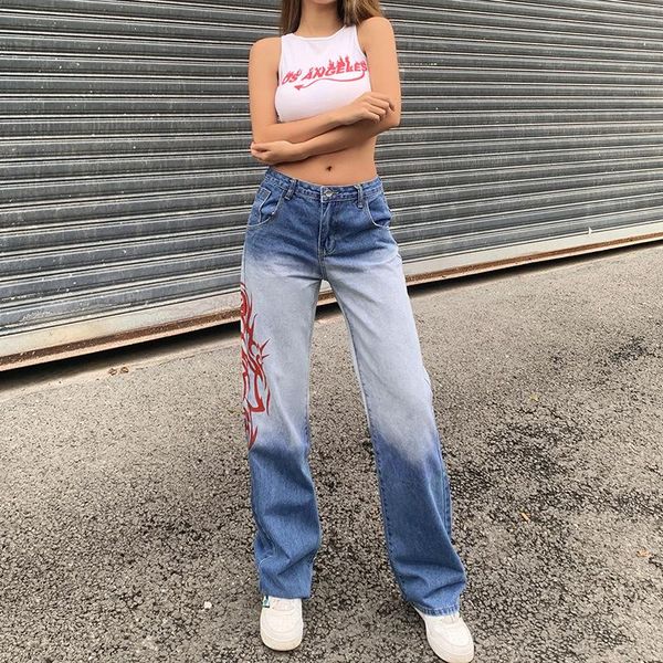 women's jeans mother fashion washed blue gradient color high waist hips show leg length loose straight pants trousers women
women's jeans mother fashion washed blue gradient color high waist hips show leg length loose straight pants trousers women