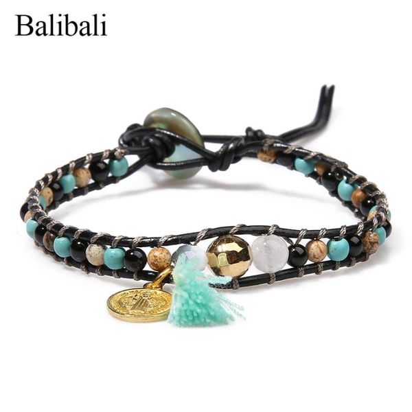 tennis balibali 1 layer beaded bracelet women mixed natural stone tassel bracelets woven rope leather jewelry girls gifts reiki bijoux, Golden;silver
tennis balibali 1 layer beaded bracelet women mixed natural stone tassel bracelets woven rope leather jewelry girls gifts reiki bijoux, Golden;silver