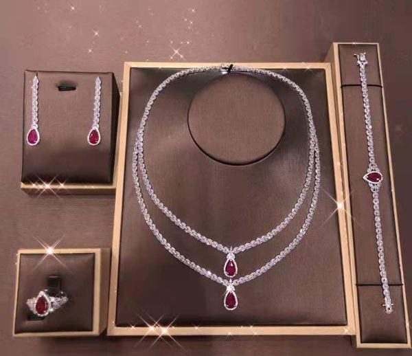 earrings & necklace accking 4pcs bridal zirconia full jewelry sets for women party, luxury dubai nigeria cz crystal wedding, Silver
earrings & necklace accking 4pcs bridal zirconia full jewelry sets for women party, luxury dubai nigeria cz crystal wedding, Silver